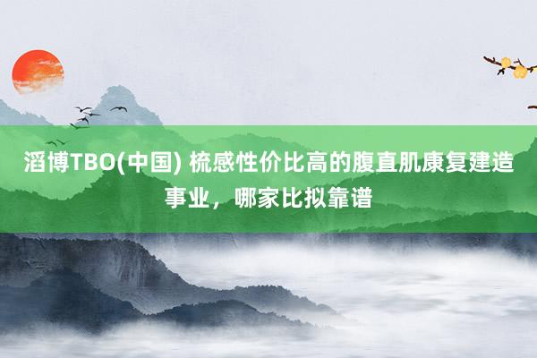 滔博TBO(中国) 梳感性价比高的腹直肌康复建造事业，哪家比拟靠谱