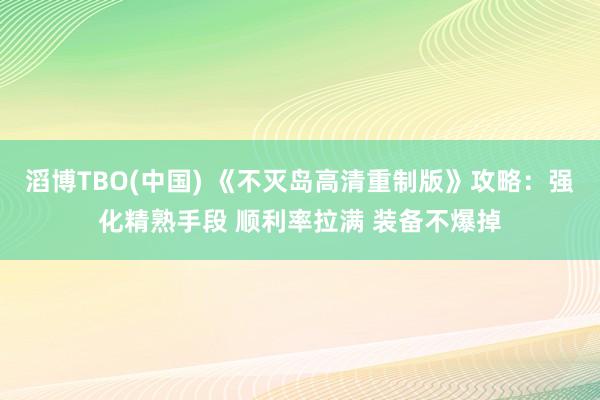 滔博TBO(中国) 《不灭岛高清重制版》攻略：强化精熟手段 顺利率拉满 装备不爆掉