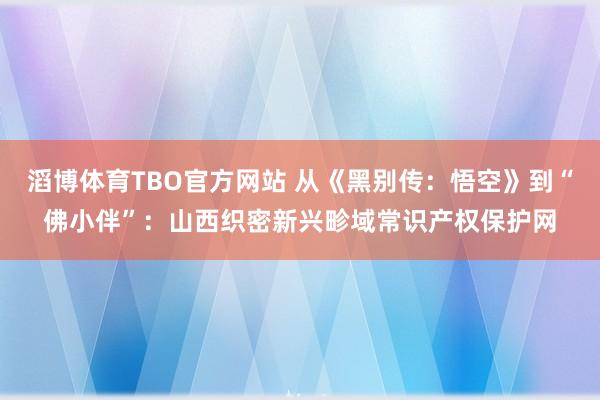 滔博体育TBO官方网站 从《黑别传：悟空》到“佛小伴”：山西织密新兴畛域常识产权保护网