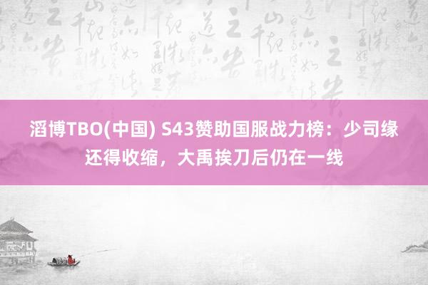 滔博TBO(中国) S43赞助国服战力榜：少司缘还得收缩，大禹挨刀后仍在一线