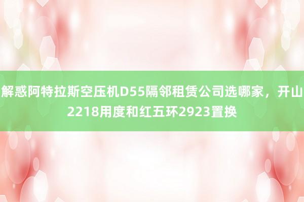 解惑阿特拉斯空压机D55隔邻租赁公司选哪家，开山2218用度和红五环2923置换