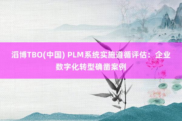 滔博TBO(中国) PLM系统实施遵循评估：企业数字化转型确凿案例