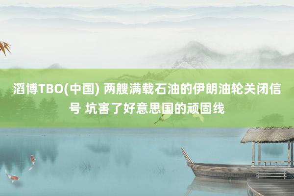 滔博TBO(中国) 两艘满载石油的伊朗油轮关闭信号 坑害了好意思国的顽固线